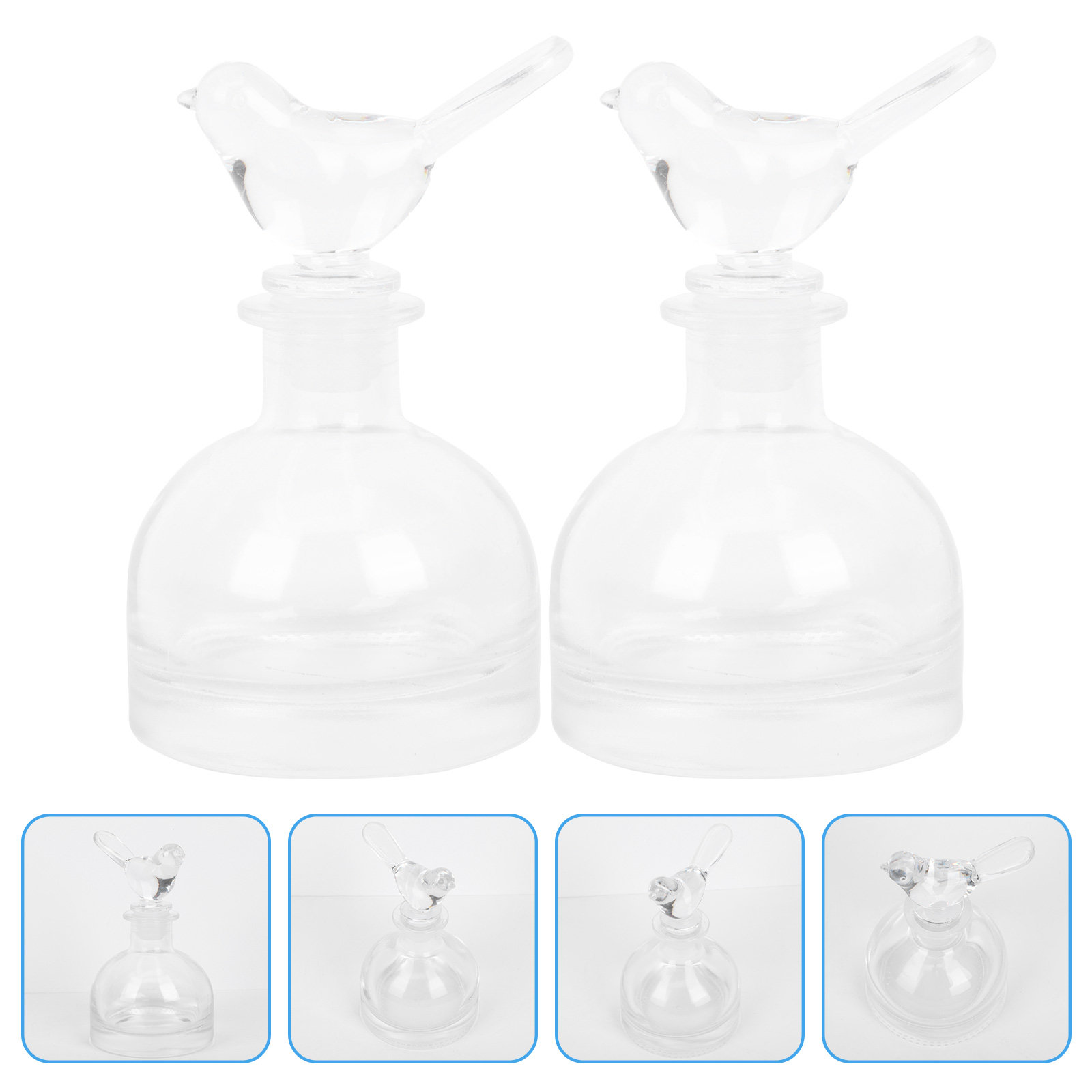 Fragrance In Home - 2 Stück Glas-Parfümflaschen, hochwertig, klar, robust,